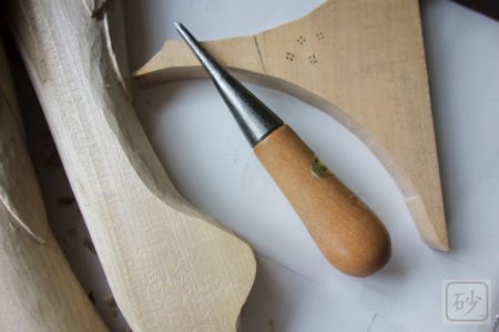 木彫りの道具　梨地刀