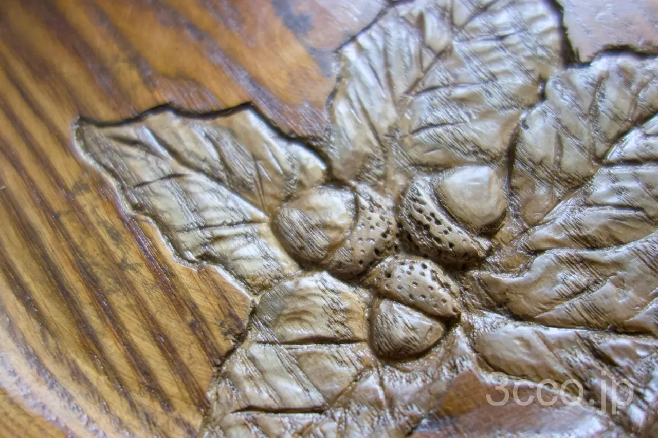 画像 木彫り盆どんぐり