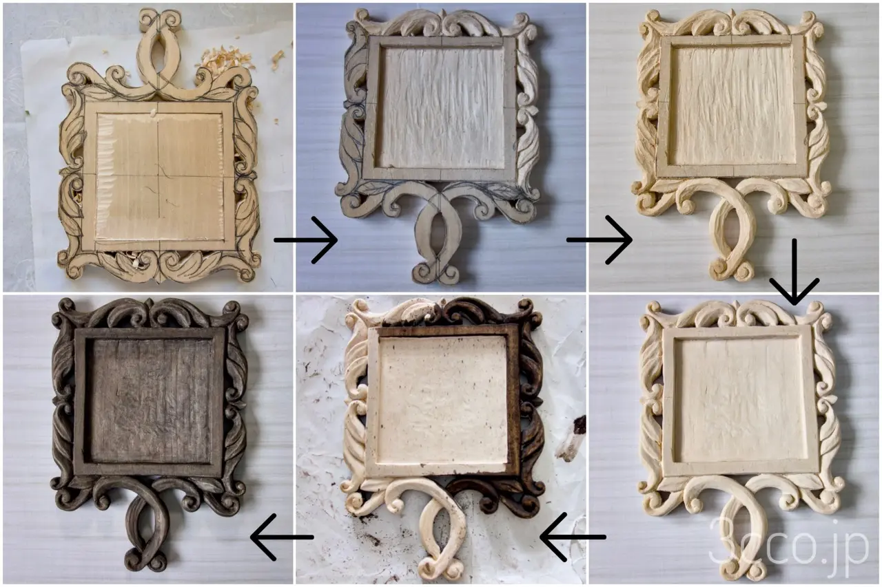 画像 木彫り作業の手順