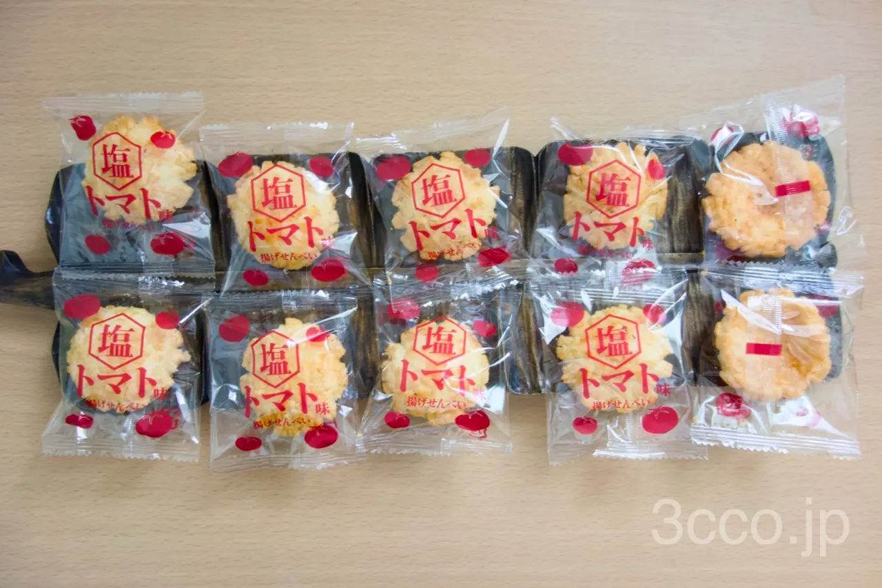 塩トマト味揚げせんべい10袋入り