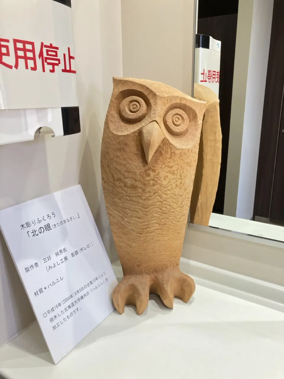 北大博物館木彫りエゾフクロウ